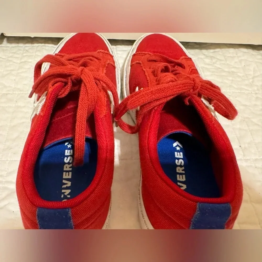 Converse One Star Pro Red Canvas Athletic Low Top Sneakers Big Kid Sz 5.5